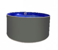 Круглый бассейн вкапываемый ЛАГУНА (ГИГАБАС) выс. 1,5 м (цвет каркаса Платина RAL 7024, цвет пленки Голубой, толщина 0,6мм)