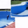 Пленка ПВХ для облицовки чаши бассейна Cefil Cyprus Darker темный мрамор (Испания) с акриловым слоем цвет синий, 1,65 или 2,05 м, длина рулона 25,2 м, м кв