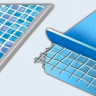 Пленка ПВХ для облицовки чаши бассейна Cefil Nesy темный мрамор (Испания) с акриловым слоем цвет синий, 1,65 или 2,05 м, длина рулона 25,2 м, м кв
