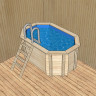 Деревянный бассейн 2,5 х 1,55м "Компакт" овальный, скиммер и лестницы в комплекте,  высота 115см или 130см